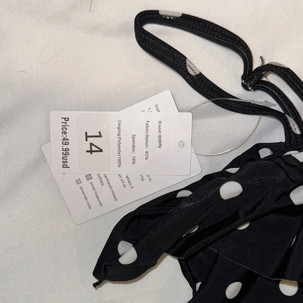 Black Polka Dot One-Piece girls’ Swimsuit